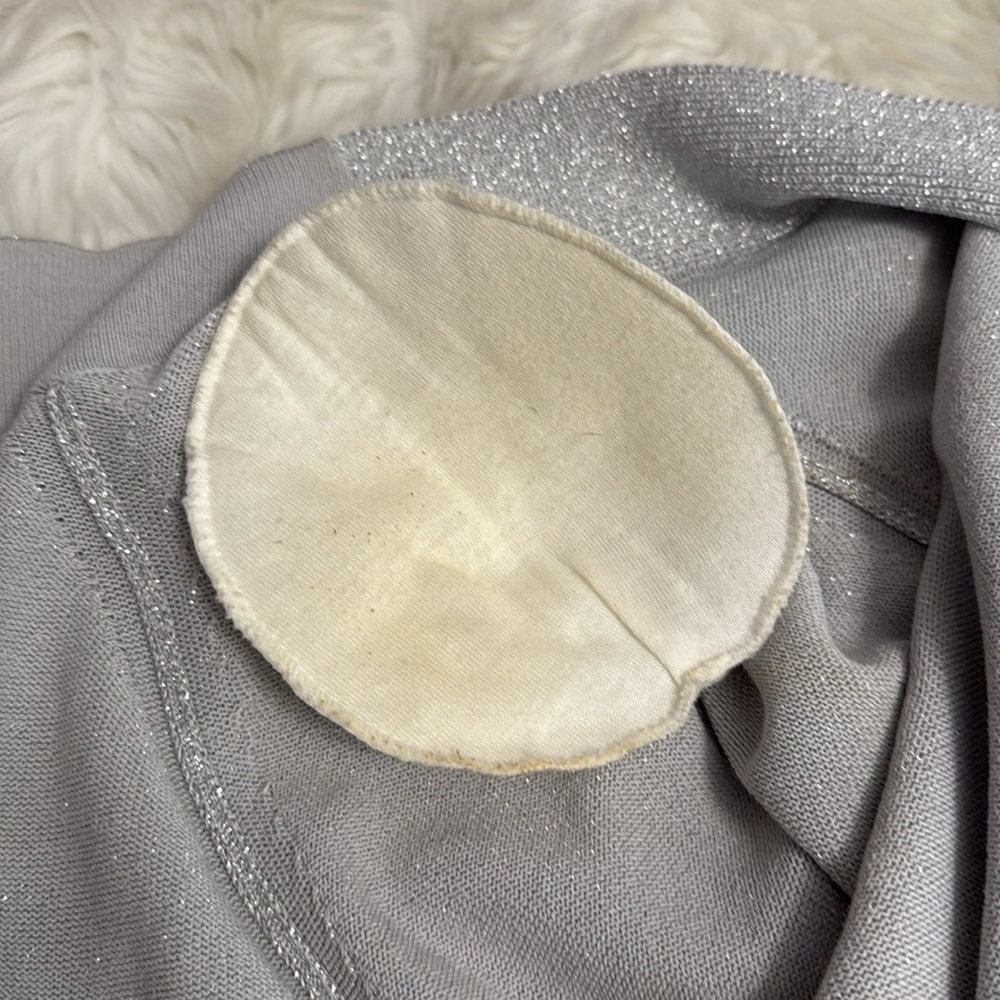 Escada Silver Shimmer Open Front Knit Cardigan Long Sleeve Luxury - Picture 11 of 12